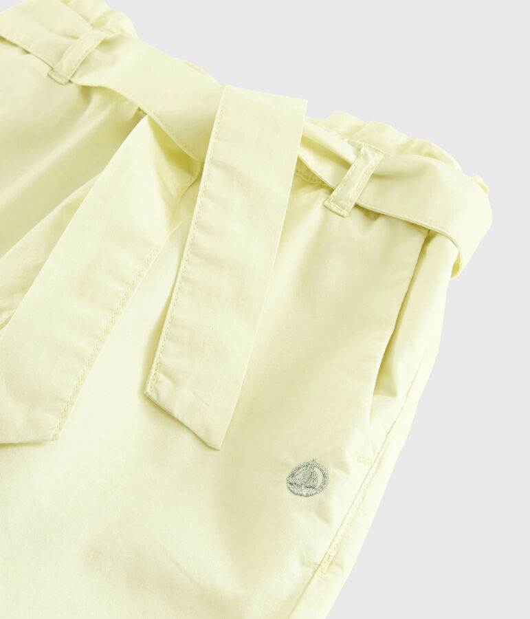 Pantalon en serge enfant fille jaune CITRONEL