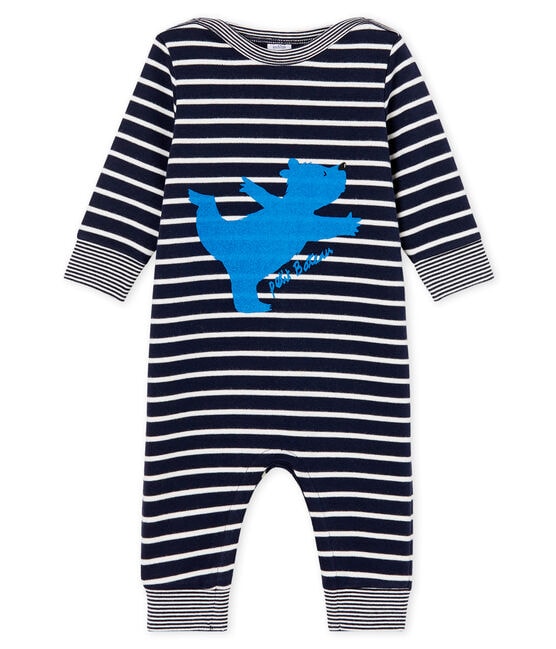Combinaison longue bébé garçon rayure marinière bleu SMOKING/blanc MARSHMALLOW CN