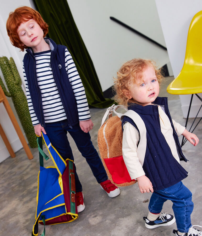 Veste sans manche en tubique enfant fille / gar&ccedil;on bleu SMOKING