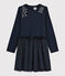 Robe manches longues enfant fille bleu SMOKING