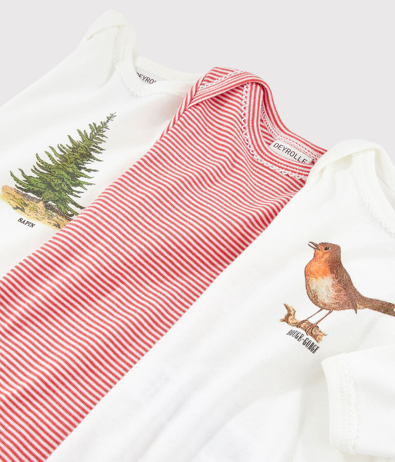 Lot de 3 bodies manches longues b&eacute;b&eacute; fille Petit Bateau x Deyrolle multicouleur