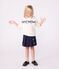 Sweatshirt enfant en coton imprim&eacute; blanc cass&eacute;