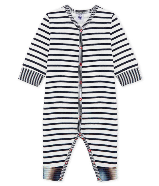 Dors bien sans pieds bébé garçon en tubique blanc MARSHMALLOW/bleu SMOKING CN