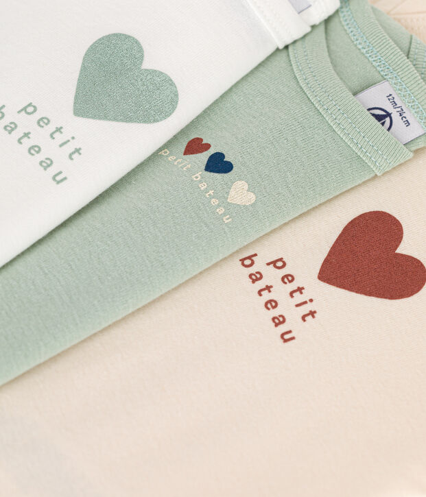 Lot de 3 bodies manches longues en coton b&eacute;b&eacute; multicouleur