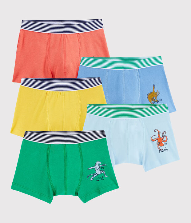Lot de 5 boxers animaux yoga petit gar&ccedil;on multicouleur