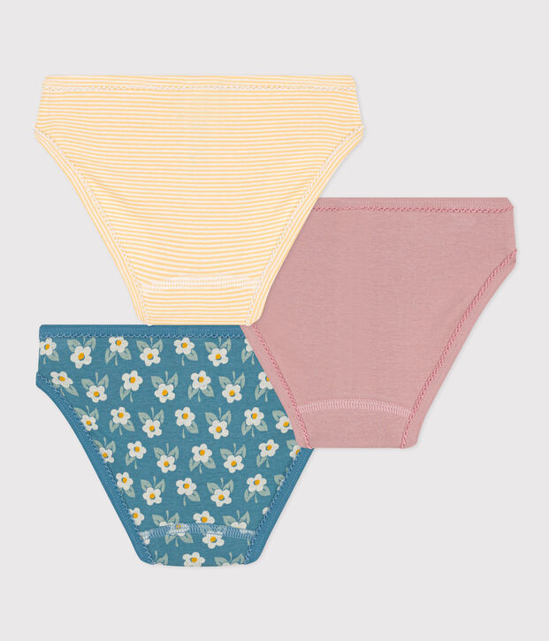 Lot de 3 culottes fleur en coton petite fille multicouleur