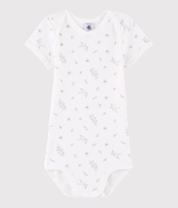 Body manches courtes b&eacute;b&eacute; fille blanc/multicouleur