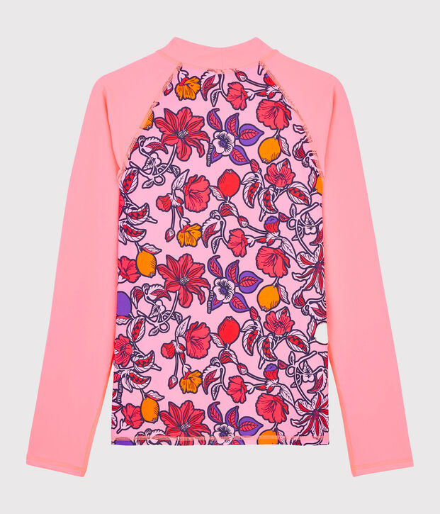 Tee shirt anti-UV UPF 50+ &eacute;coresponsable femme rose/multicouleur