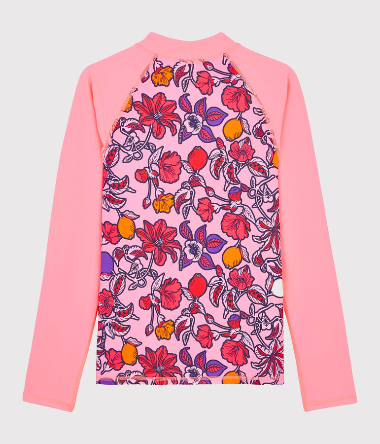 Tee shirt anti-UV UPF 50+ &eacute;coresponsable femme rose/multicouleur