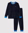 Pyjama bleu marine garçon en velours bleu SMOKING