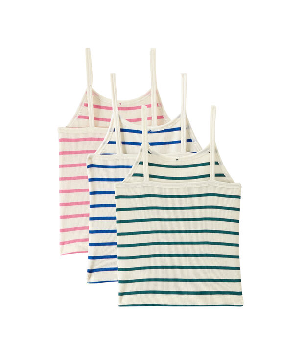 Lot de 3 chemises &agrave; bretelles fille blanc