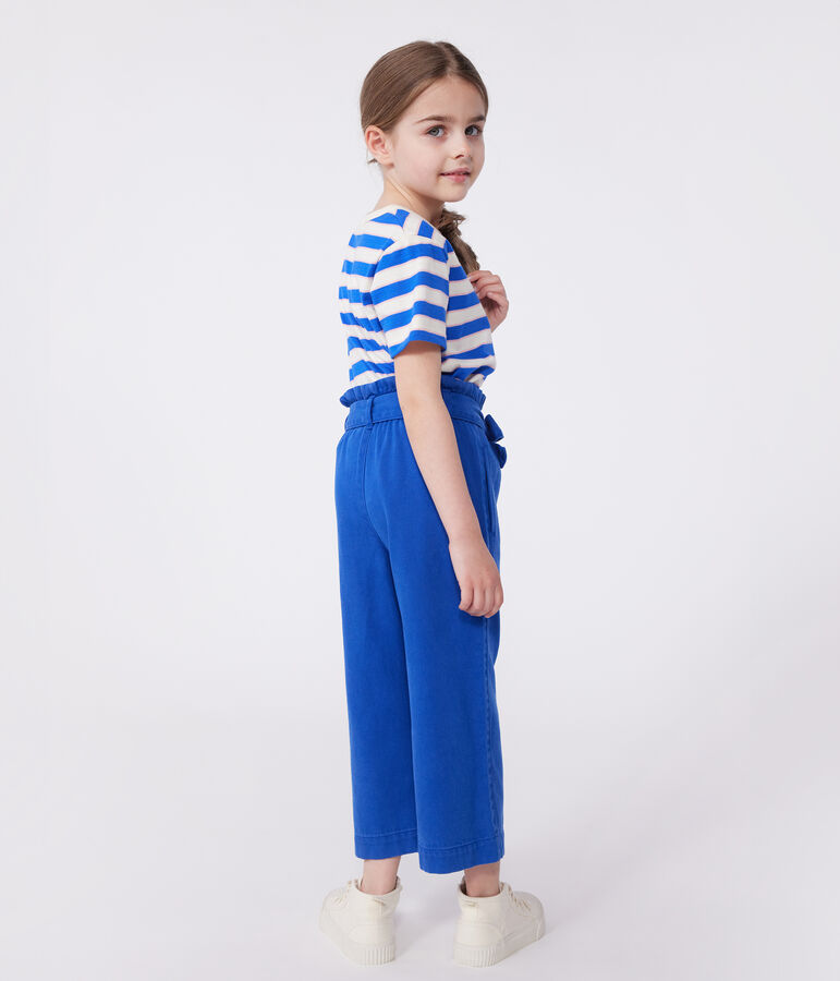 Pantalon enfant en m&eacute;lange coton et lyocell. bleu SURF