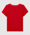 Tee-shirt manches courtes en coton enfant fille rouge TERKUIT