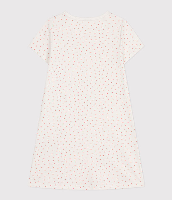 Chemise de nuit en coton motif petit cœur enfant blanc MARSHMALLOW/ PAPAYE