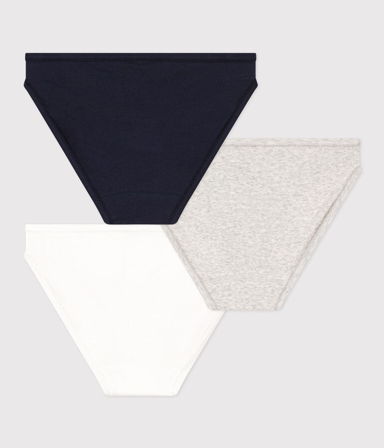 Lot de 3 culottes en coton femme multicouleur