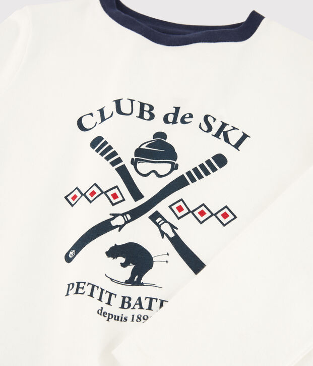 Tee-shirt s&eacute;rigraphi&eacute; enfant gar&ccedil;on blanc