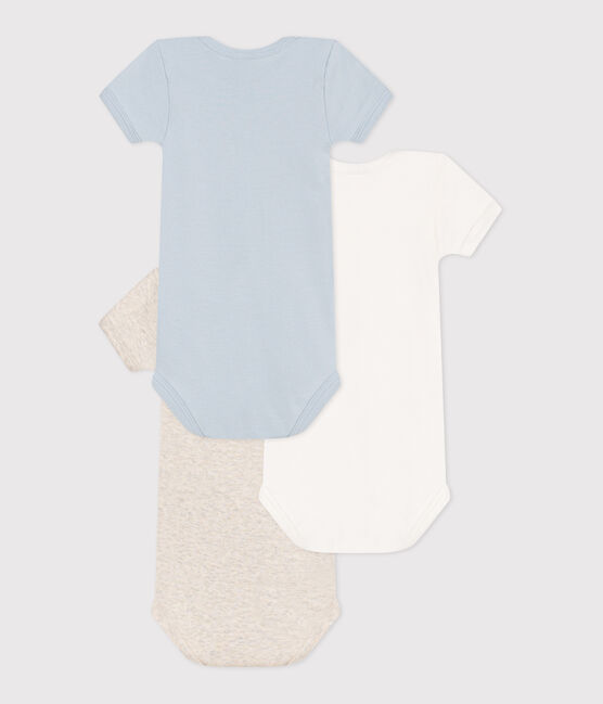 Lot de 3 bodies manches courtes en coton uni bébé variante 1