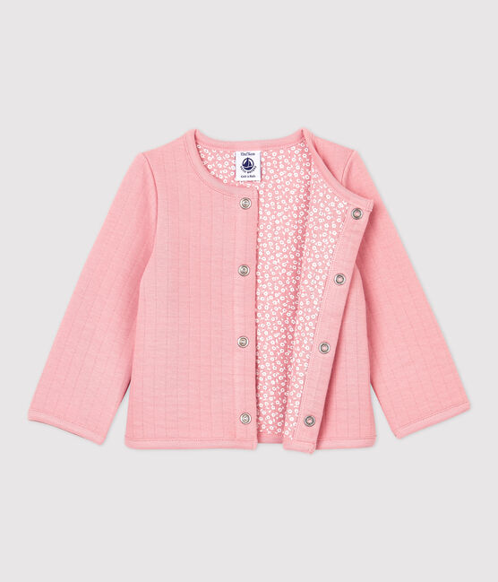 Cardigan en tubique matelassé bébé. rose CHARME