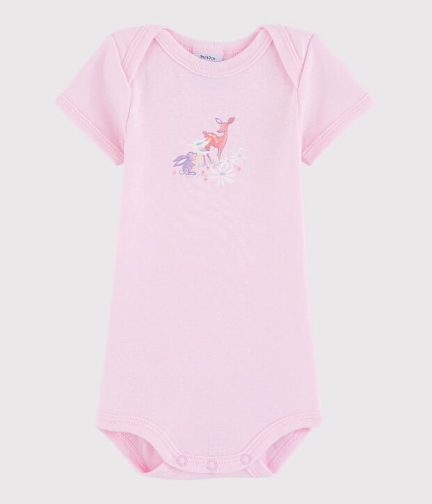 Body manches courtes b&eacute;b&eacute; fille-gar&ccedil;on rose