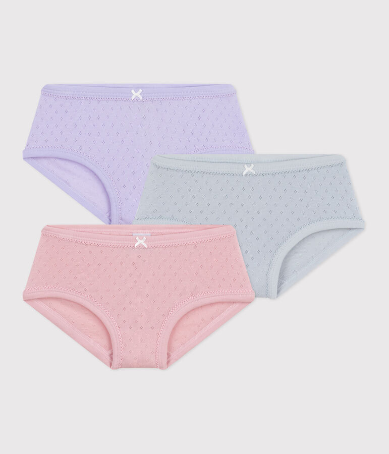 Lot de culottes enfant en coton ajour&eacute; taille haute variante 1