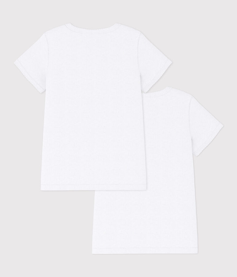 Lot de 2 tee-shirts blancs courtes petite fille variante 1
