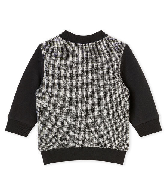 Cardigan bébé garçon en tubique pied-de-poule gris CAPECOD/blanc MARSHMALLOW