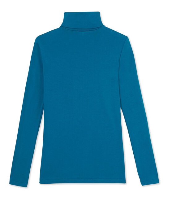 Sous pull femme en côte originale bleu Mallard