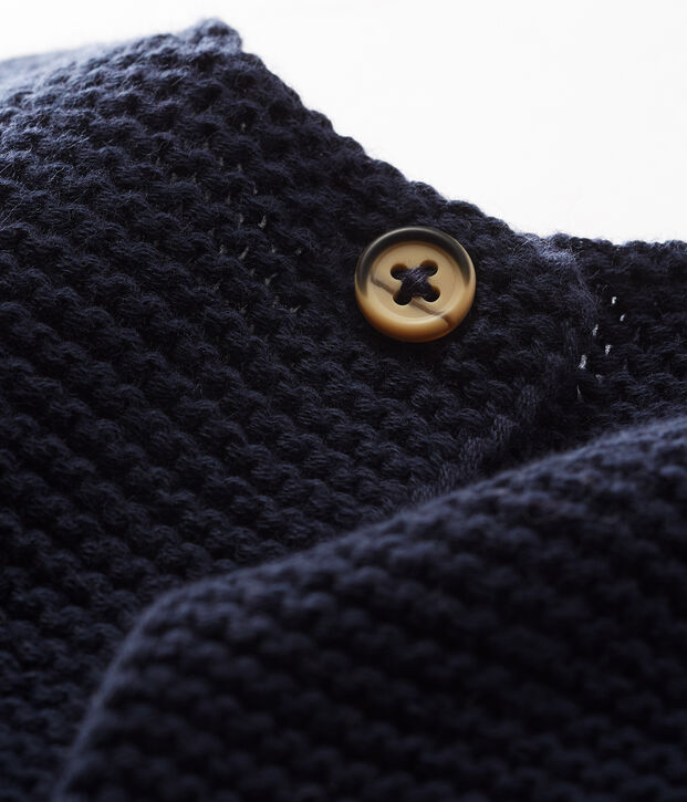 Cardigan b&eacute;b&eacute; en tricot 100% coton bleu