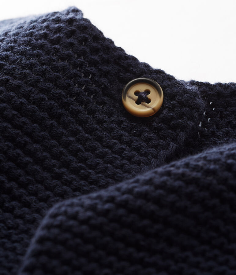 Cardigan b&eacute;b&eacute; en tricot 100% coton bleu