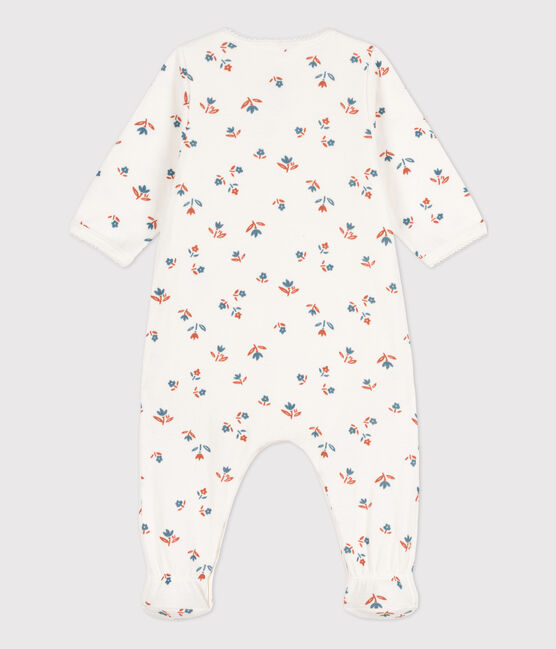 Bodyjama fleur bébé en tubique blanc MARSHMALLOW/blanc MULTICO