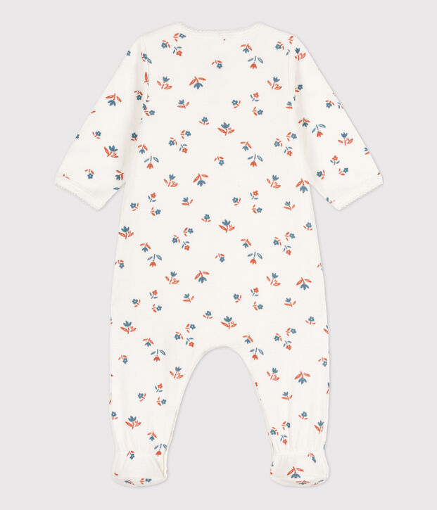 Bodyjama fleur b&eacute;b&eacute; en tubique blanc/multicouleur