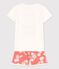 Pyjacourt Hawaï rose petite fille en coton blanc MARSHMALLOW/ PAPAYE