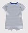 Combinaison courte en jersey fin bébé blanc MARSHMALLOW/bleu MEDIEVAL