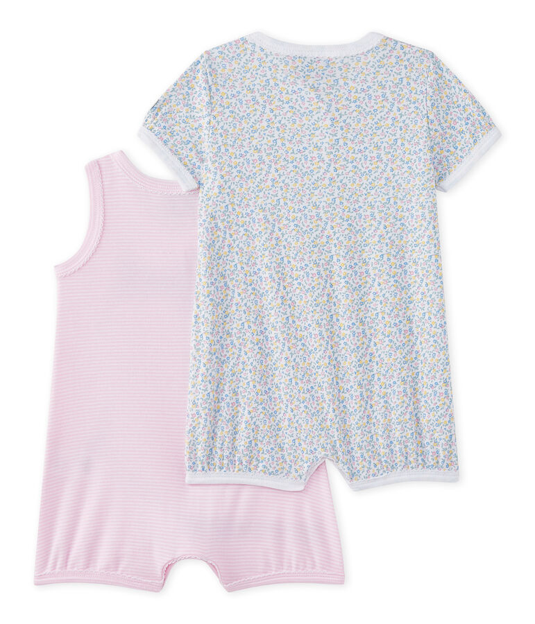Lot de 2 combicourts b&eacute;b&eacute; fille blanc .