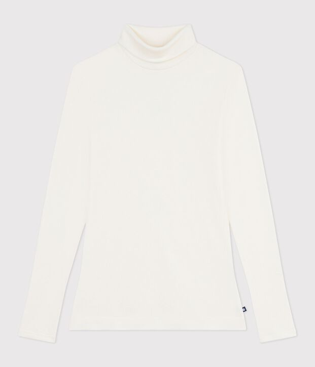 Sous-pull femme l'iconique en laine et coton blanc cass&eacute;