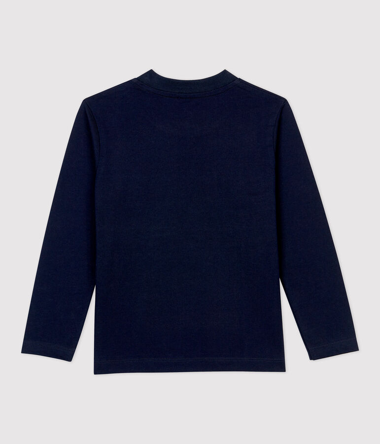 Tee-shirt manches longues en coton enfant gar&ccedil;on bleu