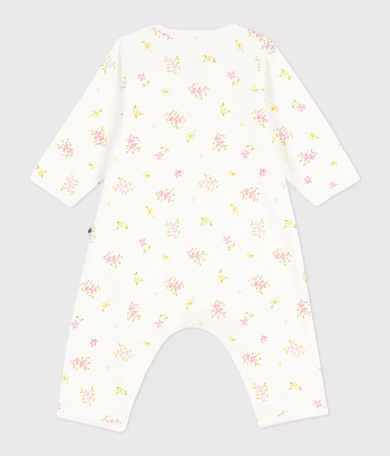 Bodyjama b&eacute;b&eacute; sans pieds en coton imprim&eacute; fleuri blanc MARSHMALLOW/blanc MULTICO