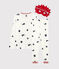 Pyjama enfant à motifs lion en côte blanc MARSHMALLOW/bleu MEDIEVAL