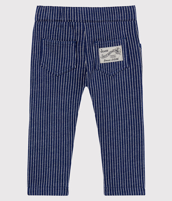 Pantalon en maille rayée bébé garçon bleu SMOKING/blanc MARSHMALLOW