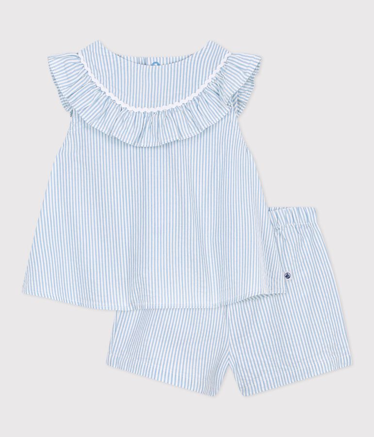 Ensemble cadeau b&eacute;b&eacute; en coton : ensemble 2 pi&egrave;ces multicouleur