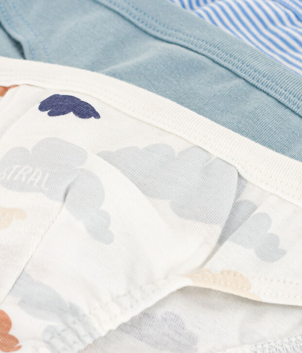 Lot de 3 slips nuages en coton petit gar&ccedil;on multicouleur