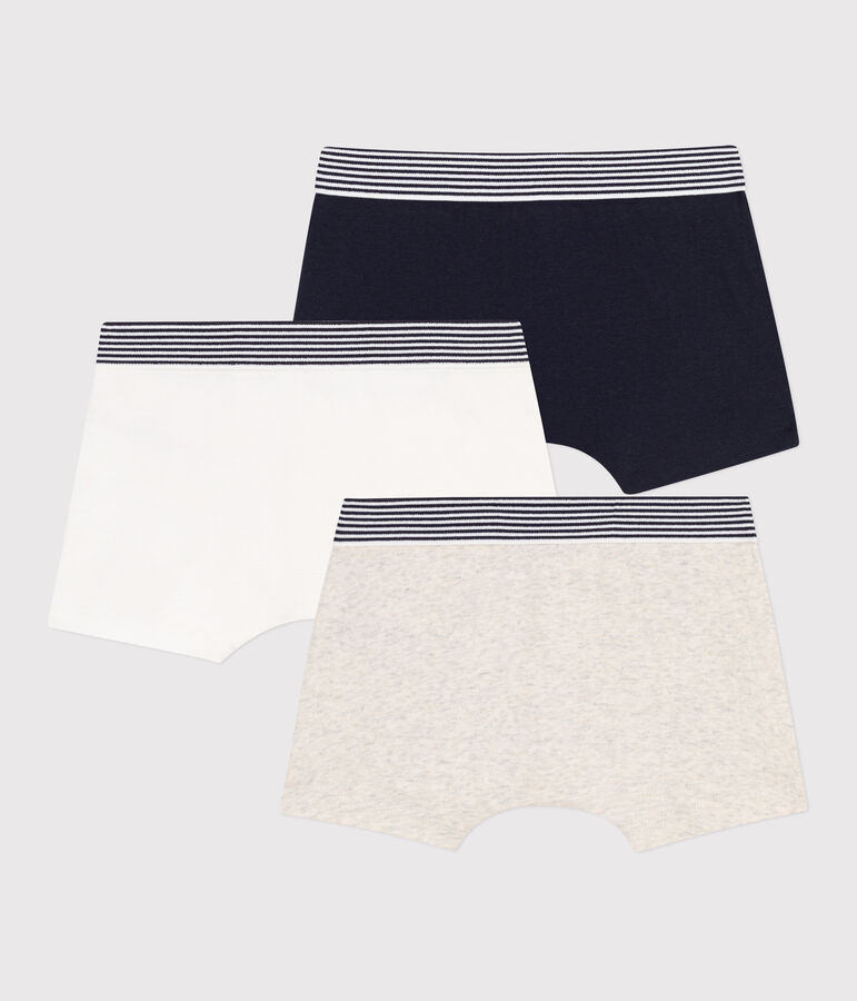 Lot de 3 boxers unis en coton petit gar&ccedil;on variante 1