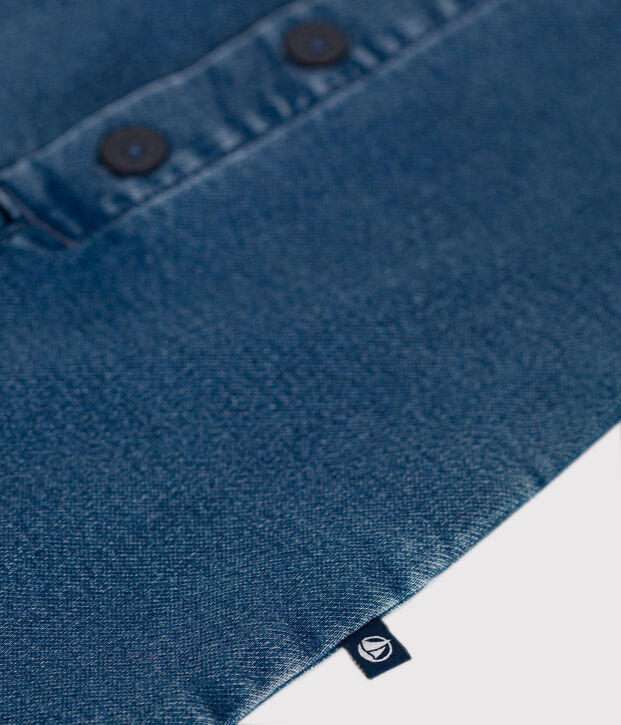 Combinaison sans manche en denim b&eacute;b&eacute; bleu