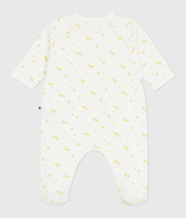 Pyjama b&eacute;b&eacute; en coton fleuri blanc/multicouleur