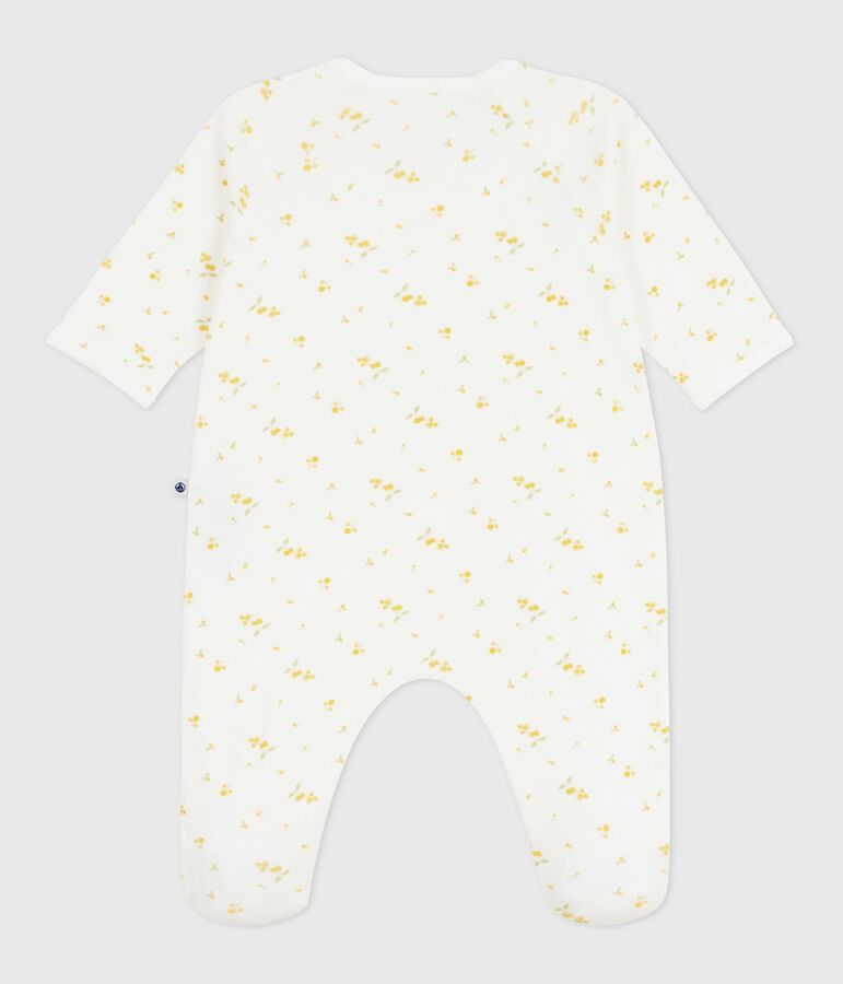Pyjama b&eacute;b&eacute; en coton fleuri blanc/multicouleur