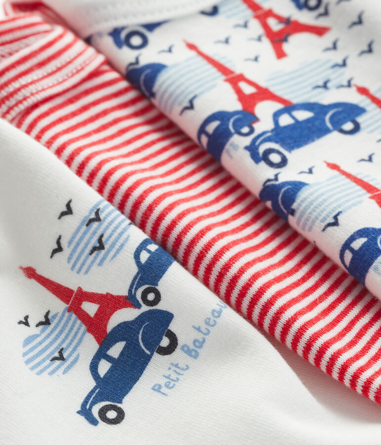 Trio de bodies manches courtes b&eacute;b&eacute; gar&ccedil;on multicouleur