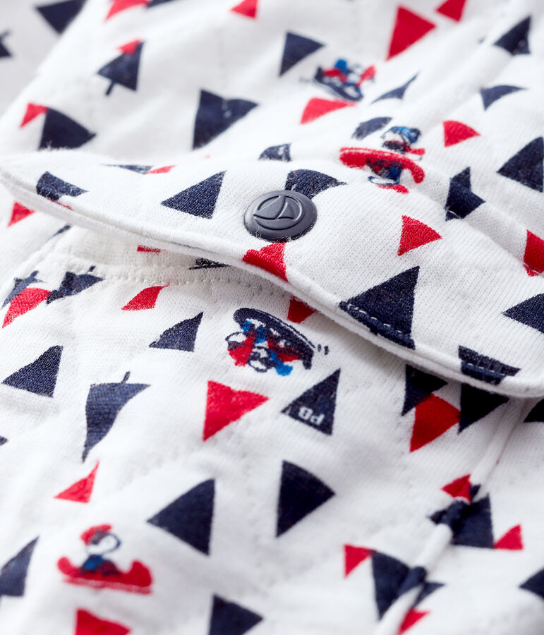 Pantalon b&eacute;b&eacute; gar&ccedil;on en tubique blanc/multicouleur