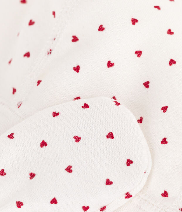 Lot bonnet et mouffles c&oelig;urs en coton multicouleur