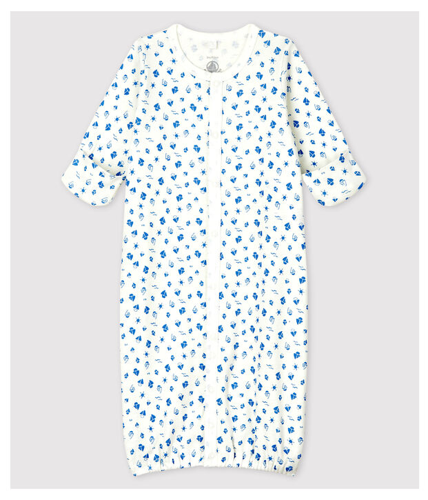 Combisac &agrave; &eacute;toiles b&eacute;b&eacute; en coton biologique blanc/gris