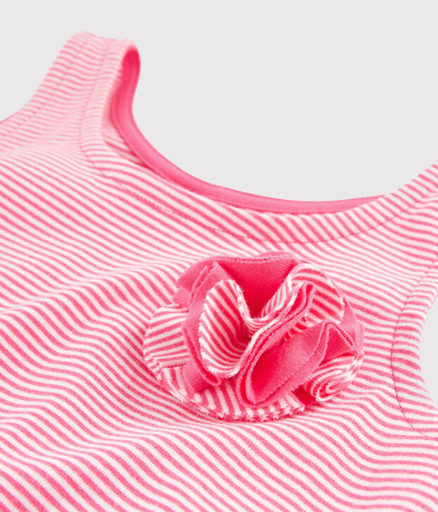Robe enfant fille rose/blanc